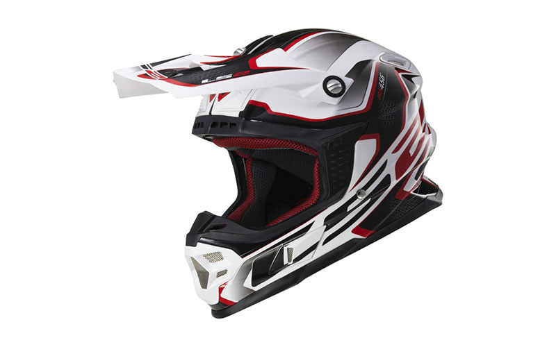Кроссовый шлем LS2 LIGHT MX456 COMPASS White Red - фото 2