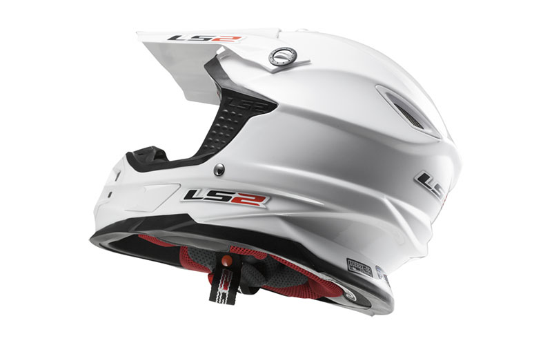 Кроссовый шлем LS2 LIGHT MX456 SINGLE MONO Gloss White - фото 3