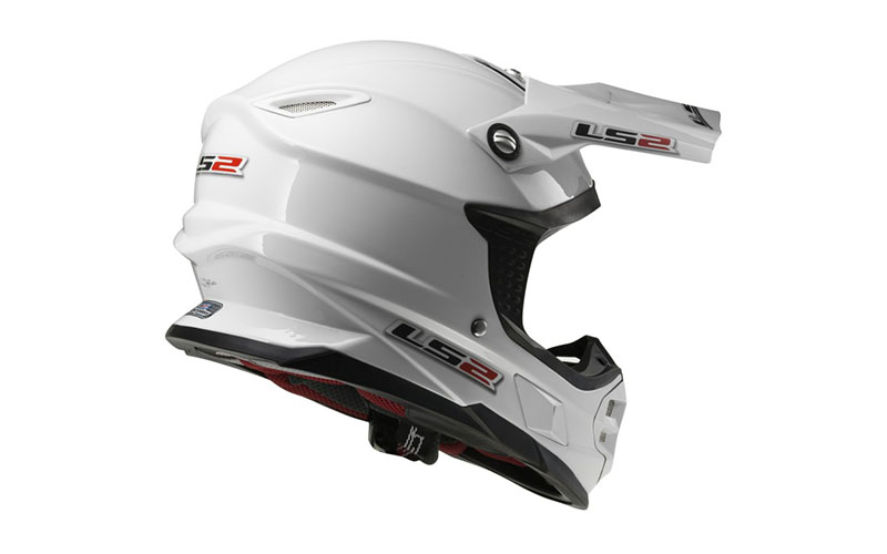 Кроссовый шлем LS2 LIGHT MX456 SINGLE MONO Gloss White - фото 7