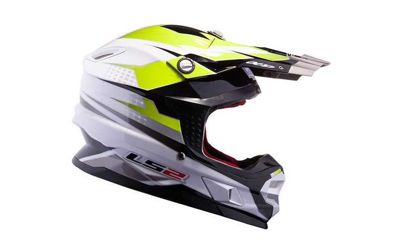 Кроссовый шлем LS2 MX456 FACTORY WHITE BLACK HI-VIS YELLOW - фото 3