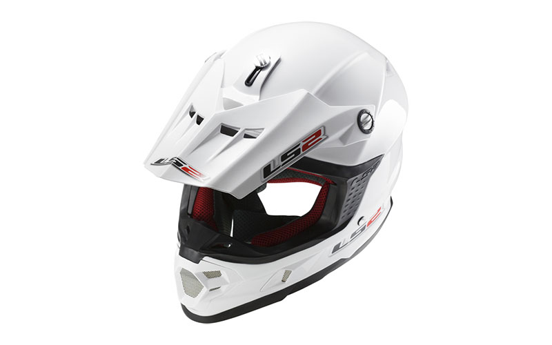 Кроссовый шлем LS2 LIGHT MX456 SINGLE MONO Gloss White - фото 2