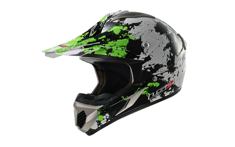 Кроссовый шлем LS2 MX433 BLAST WHITE GREEN - фото 2
