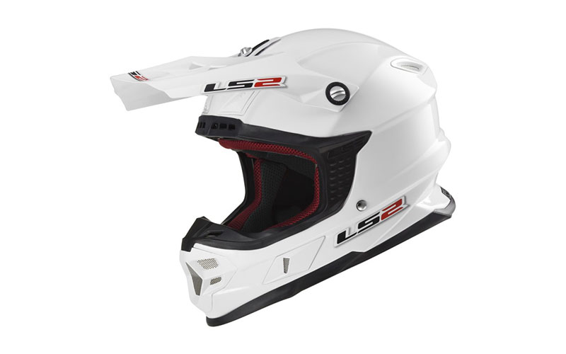 Кроссовый шлем LS2 LIGHT MX456 SINGLE MONO Gloss White - фото 8